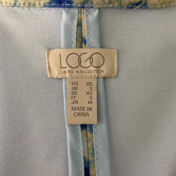 LOGO Julia Tie Dye Unlined Blazer XS Blue Ponte Knit Button Stretch Pockets NEW - Picture 6 of 6